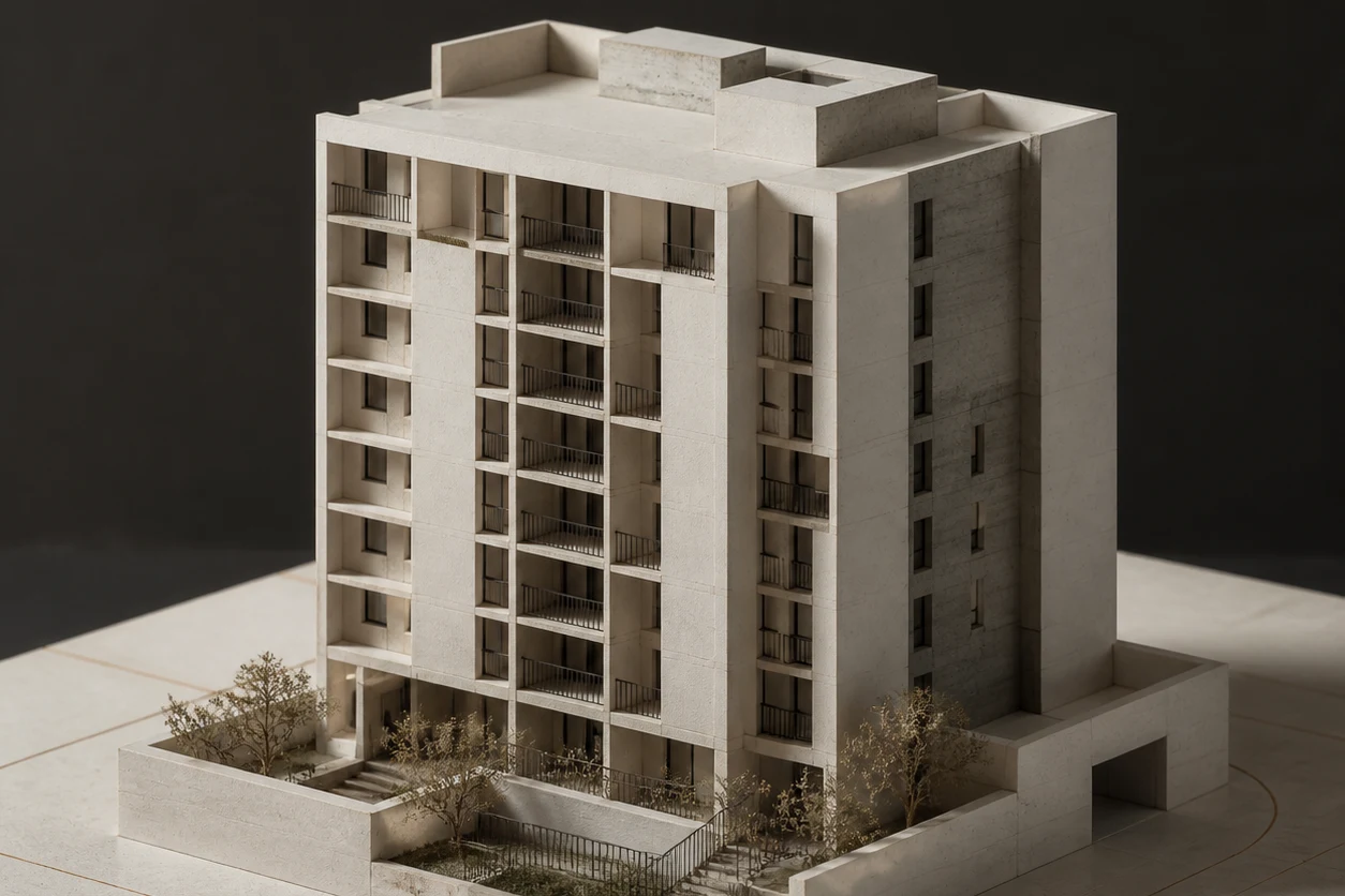 Conceptual residential architectural artefact; not project photography