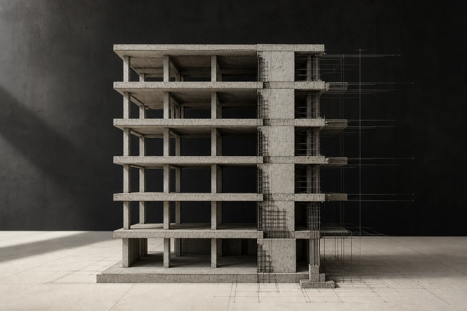 Conceptual architectural artefact illustrating structural engineering